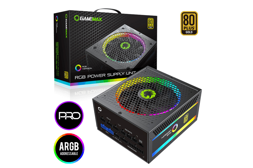 منبع تغذیه GAMEMAX RGB 1050W PRO GOLD